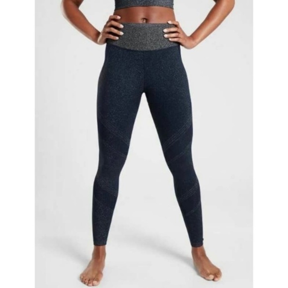 Athleta Twilight Tight Sparkle Seamless Leggings Navy Blue XS - Picture 1 of 5